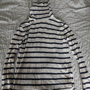 Madewell Navy Striped Tissue Turtleneck XS